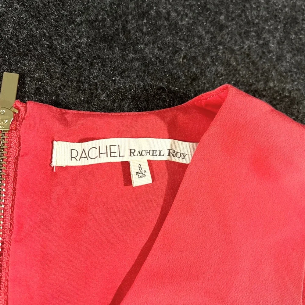 Rachel Rachel Roy Crop Top Womens 6 Hot Pink Surplice V-Neck Sleeveless Zip Back